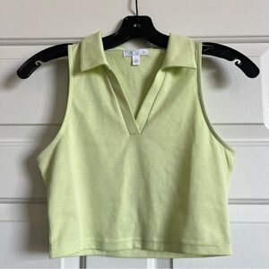 Abound lime green collared crop top